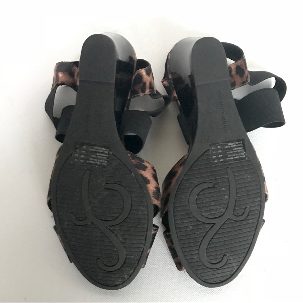 Predictions Leopard Satin Strappy Wedge Sandals 7 - Picture 6 of 7
